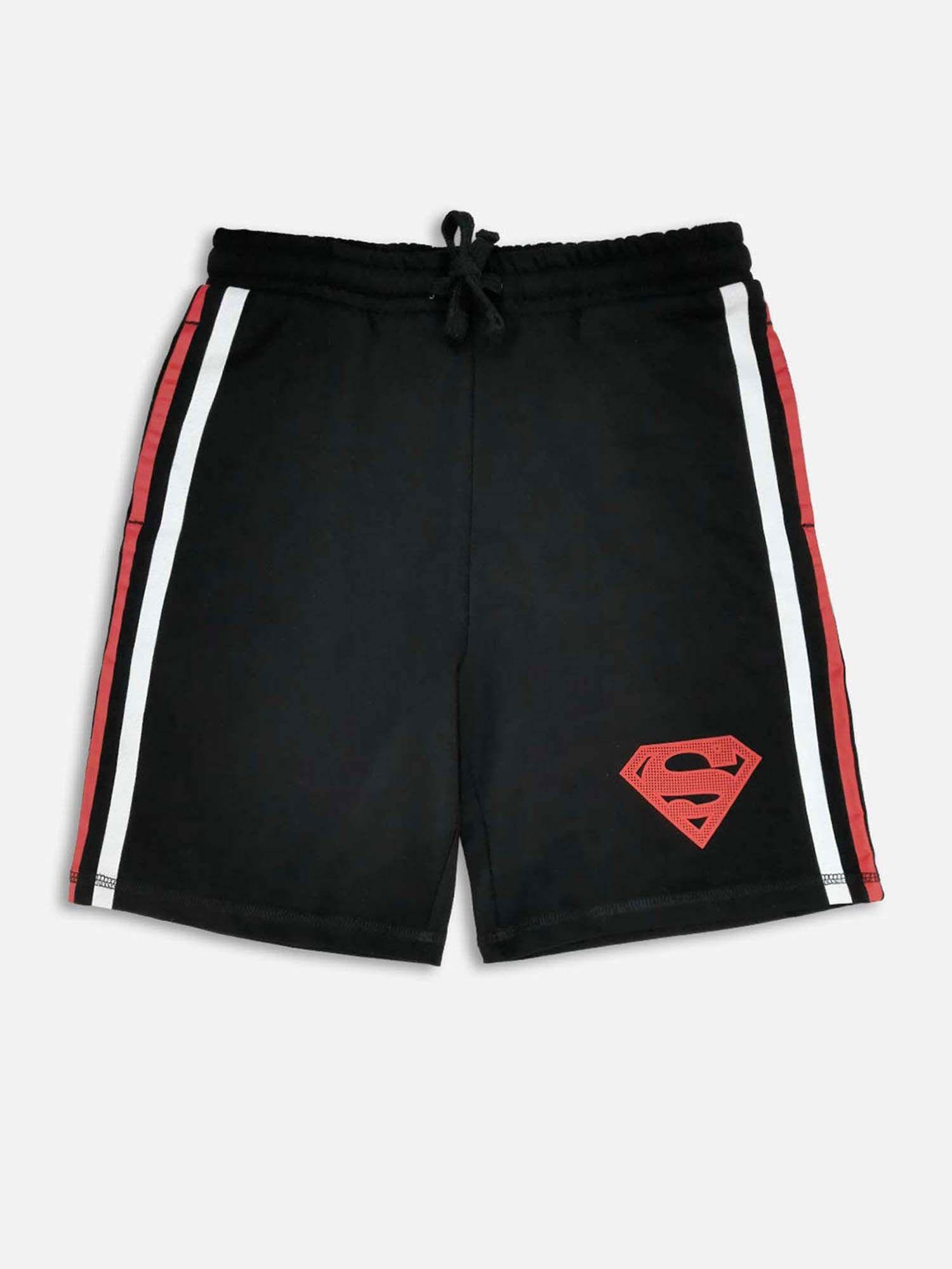 superman featured shorts for boys - black