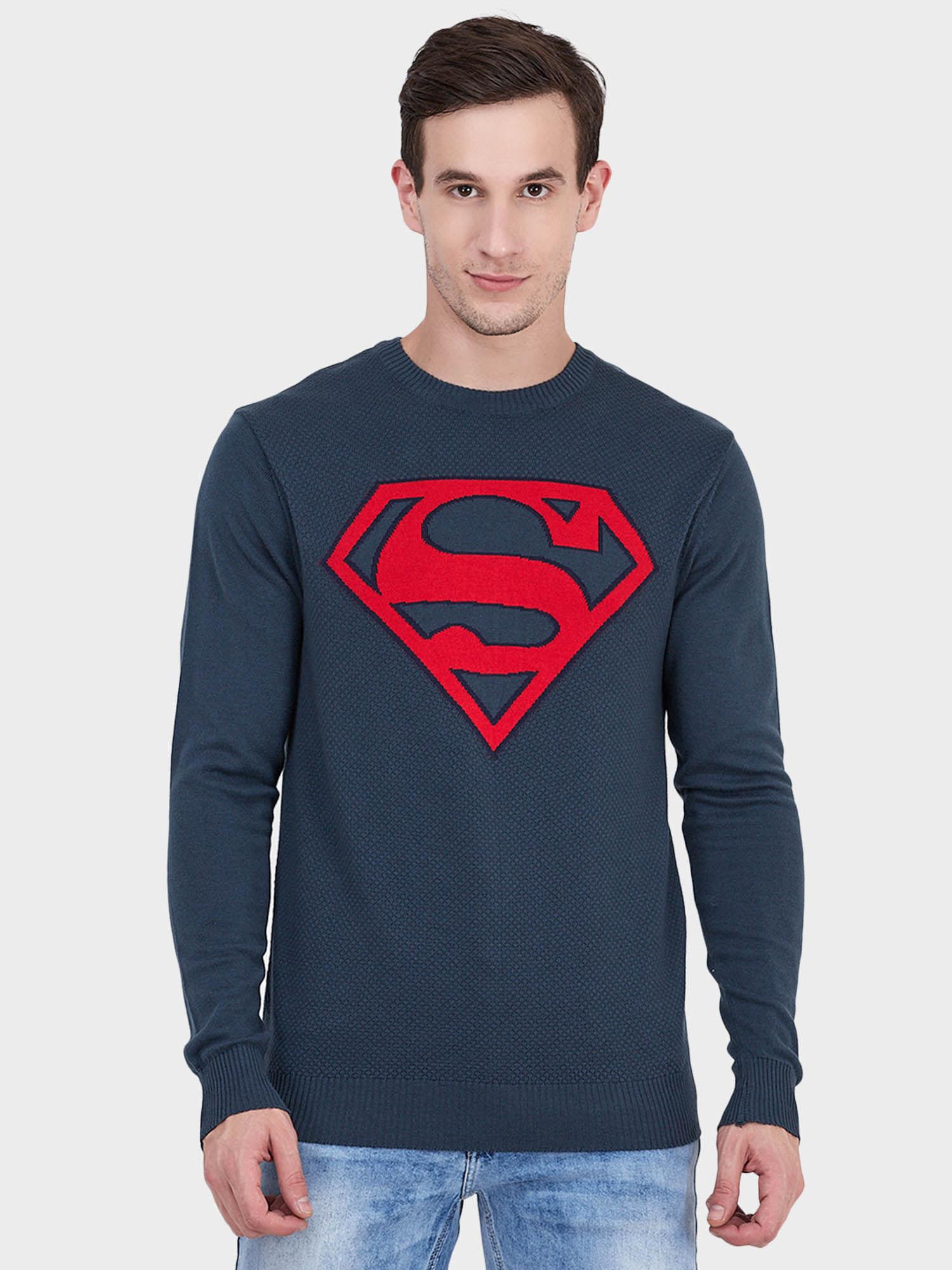 superman featured sweater for men