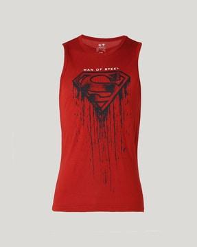 superman print cotton vest