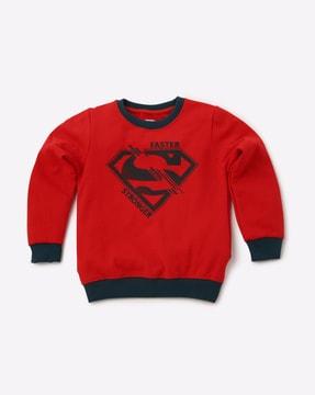 superman print crew-neck sweatshirt