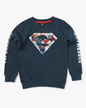 superman print crew-neck sweatshirt