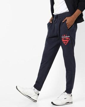 superman print joggers with insert pockets