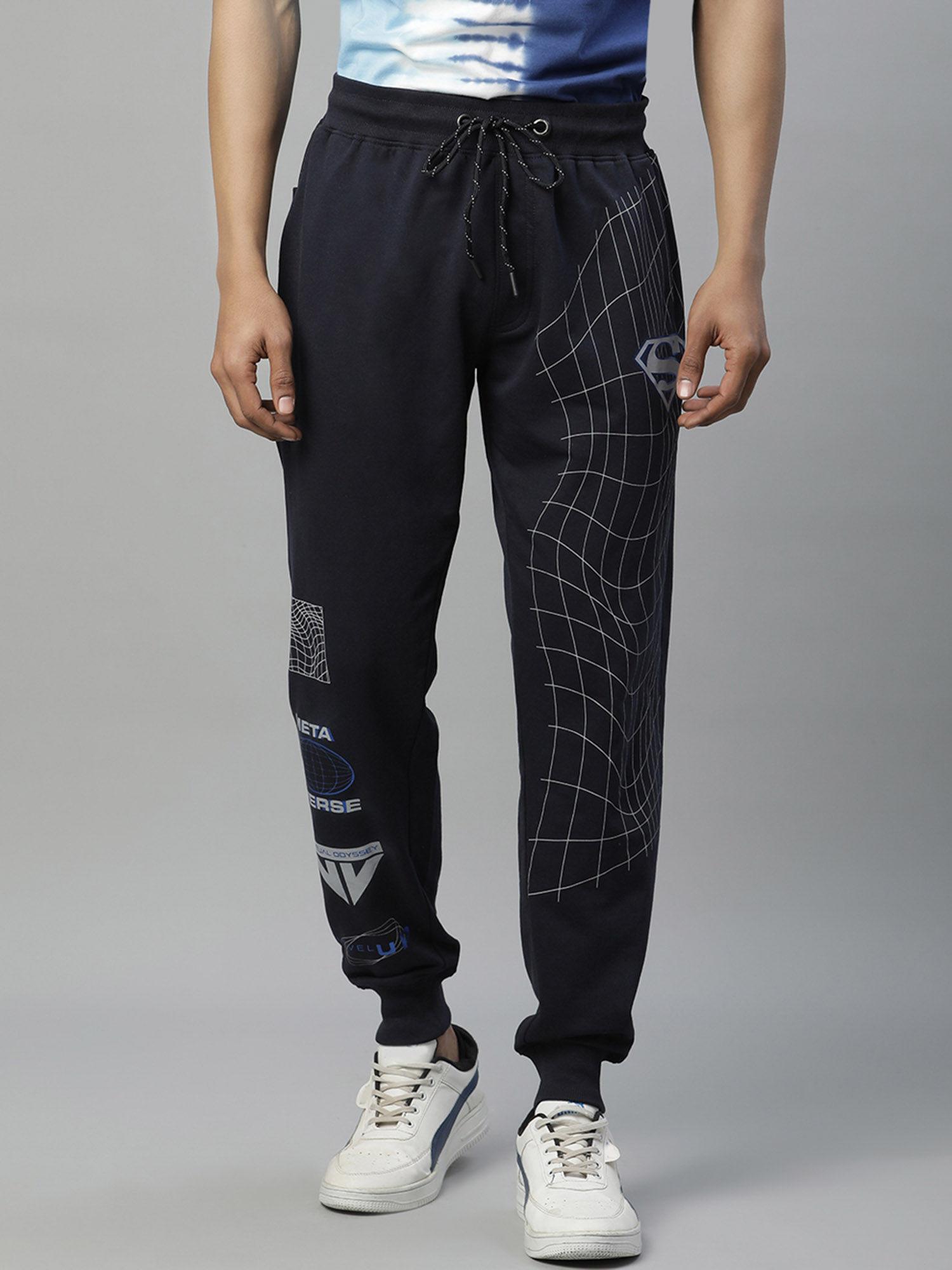 superman printed regular fit jogger for men