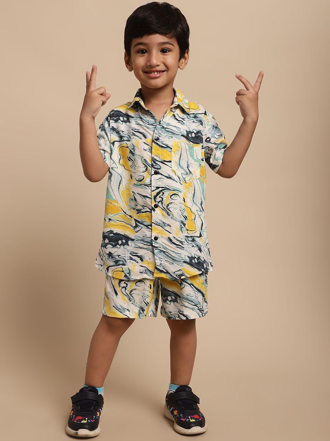 superminis boys printed relaxed-fit shirt with shorts