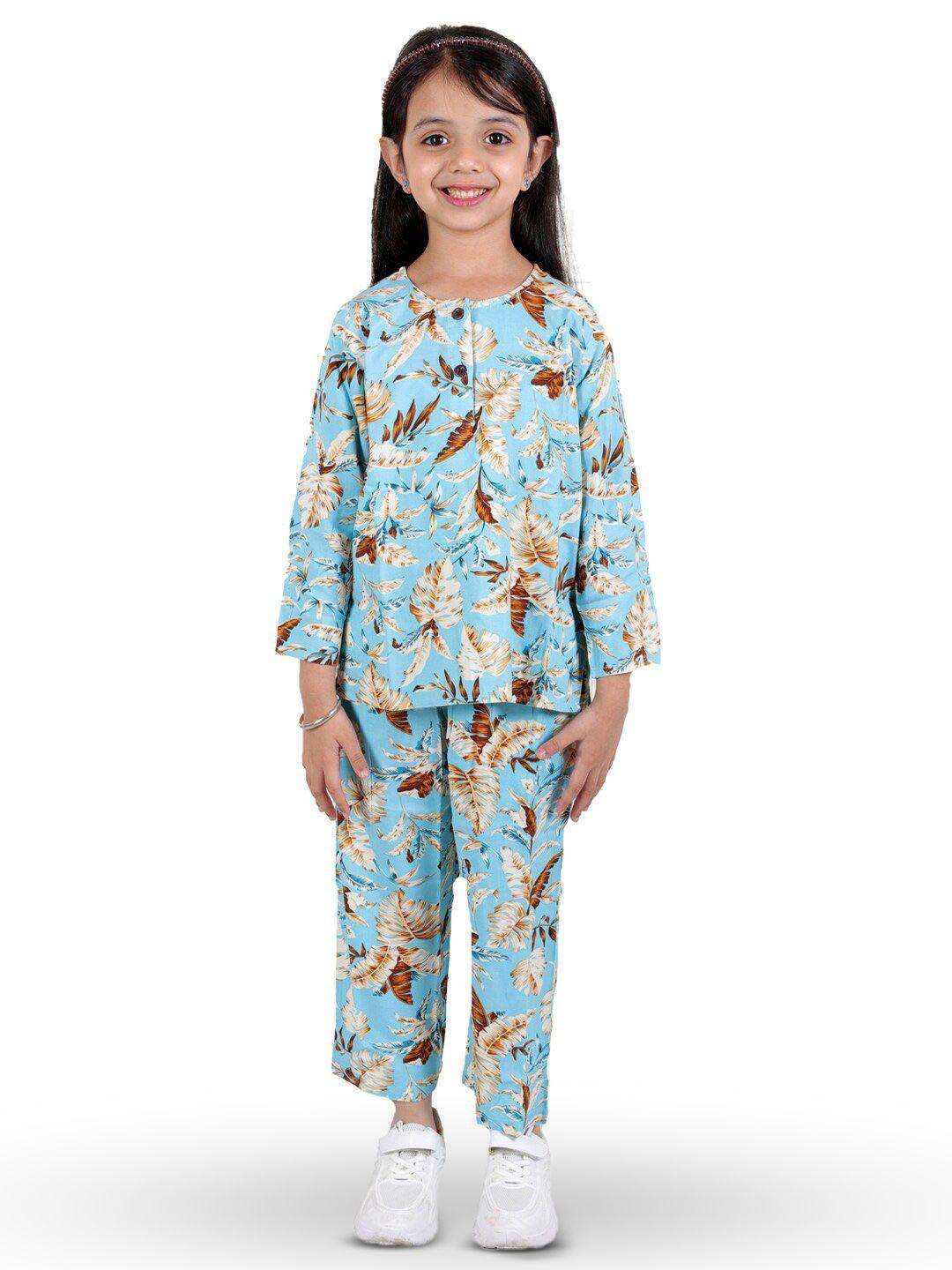 superminis girls floral printed top with trousers