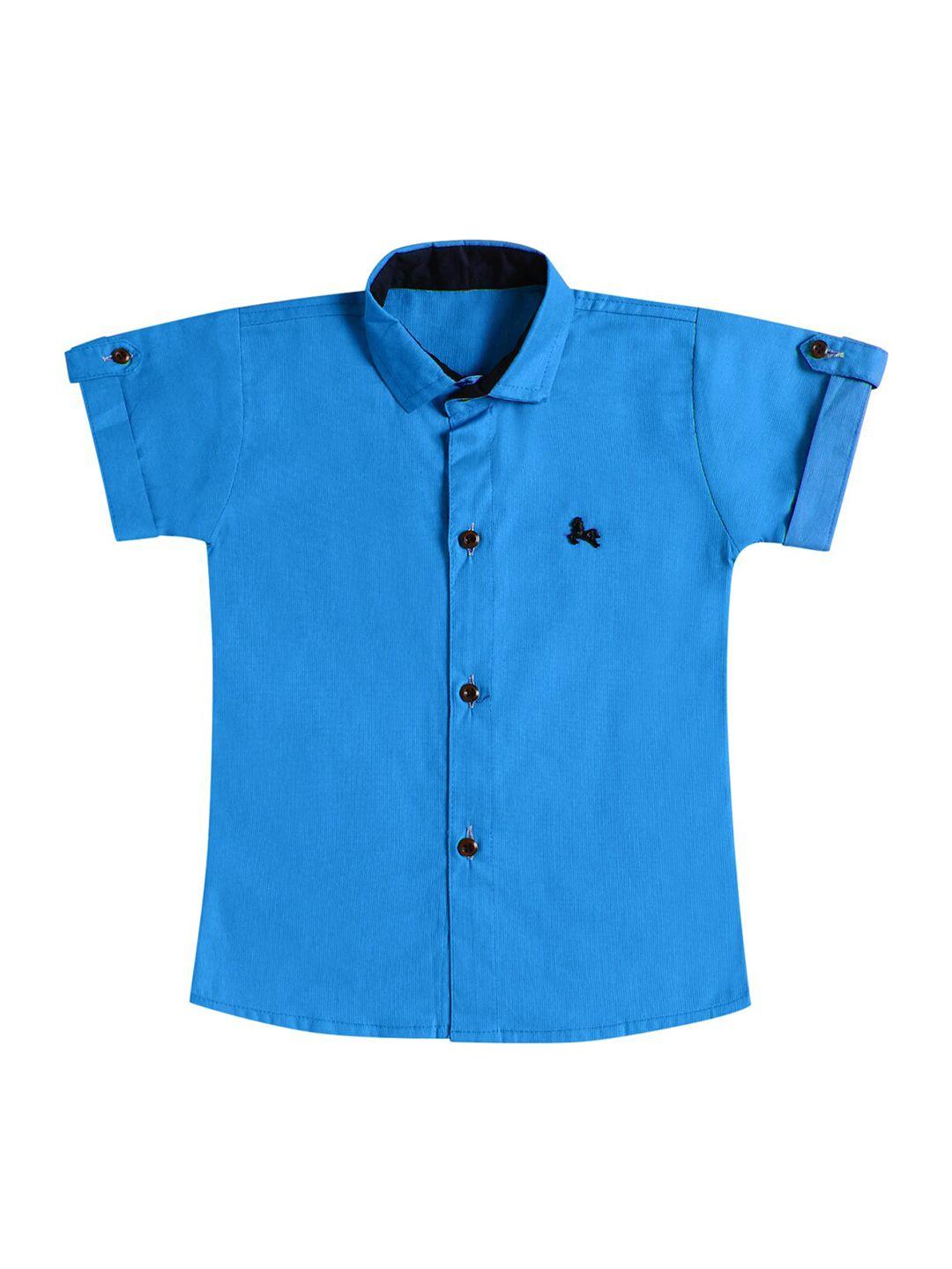 superminis boys turquoise blue opaque casual shirt