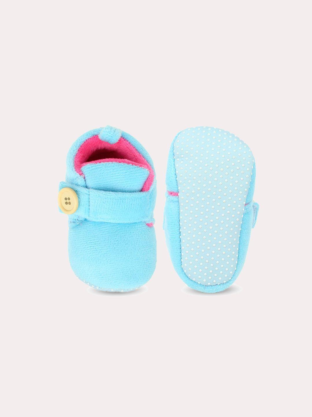 superminis infant kids blue solid booties