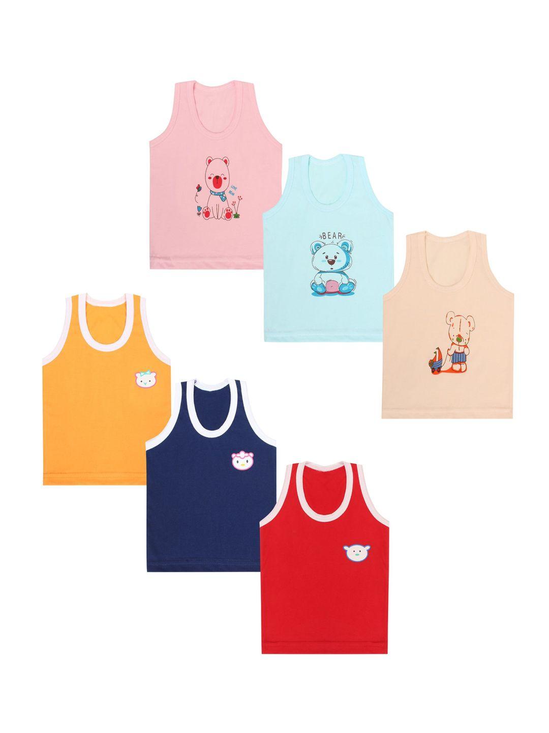 superminis infant kids pack of 6 pure cotton innerwear vests