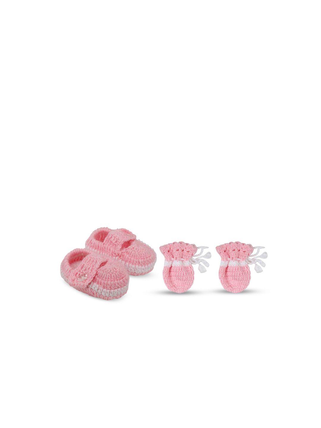 superminis infants knitted pure wool booties with mitten set