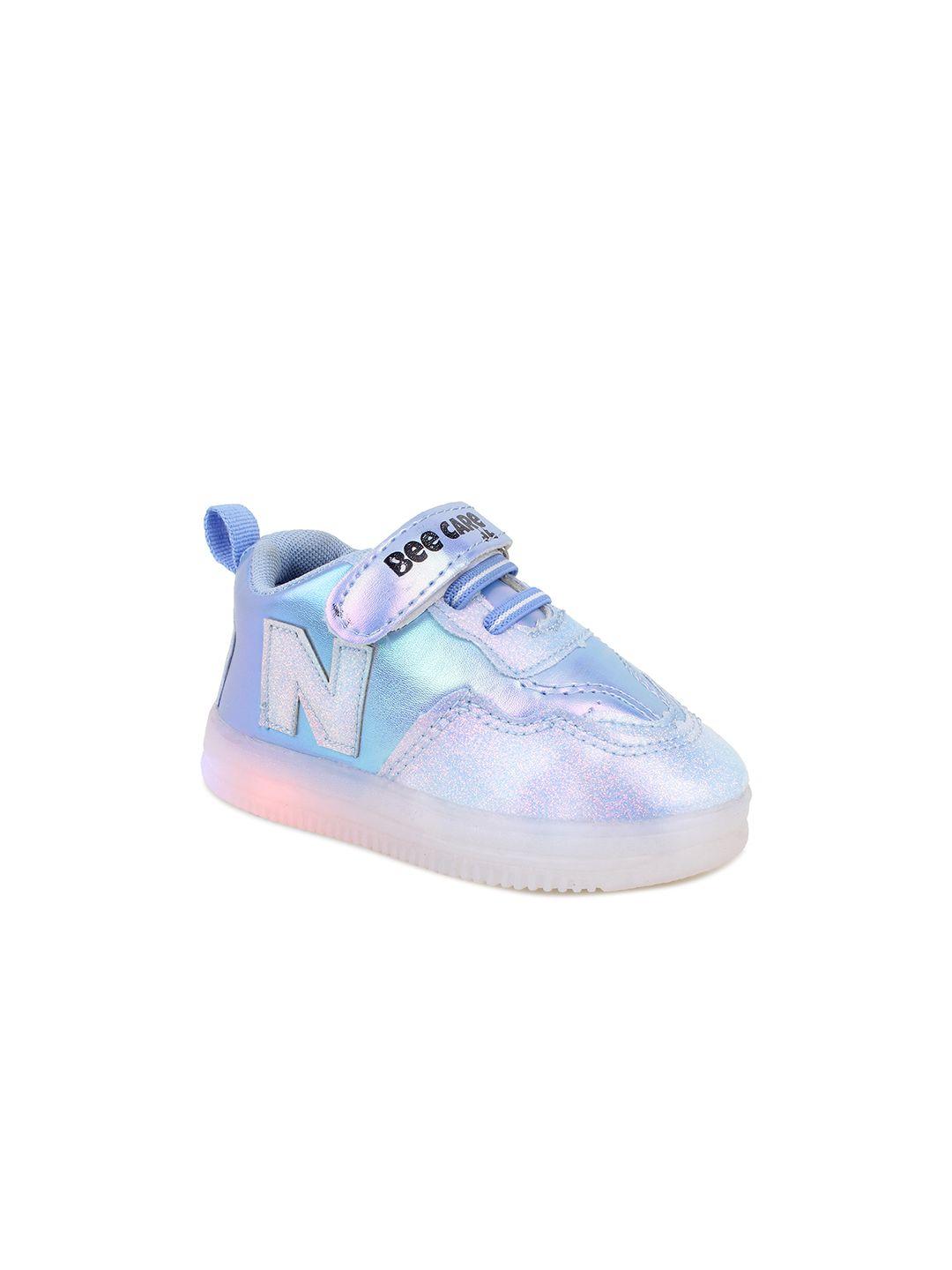 superminis kids blue printed velcro sneakers
