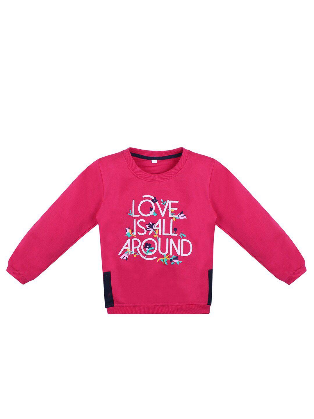 superminis unisex kids pink printed sweatshirt