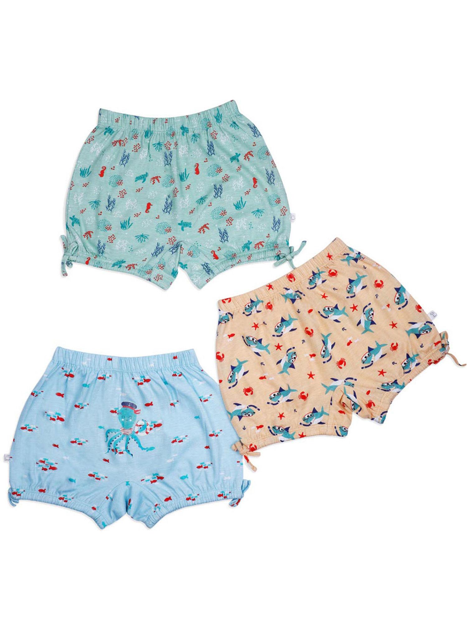 supersoft ultra-breathable girls bloomer sea-saw (pack of 3)
