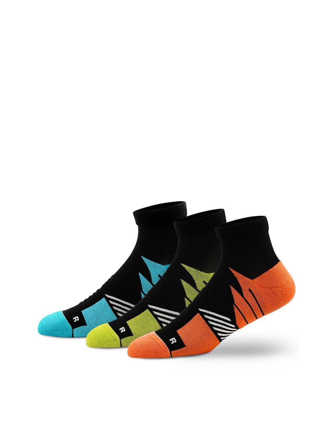 supersox men pack of 3 printed ankle length pure cotton socks