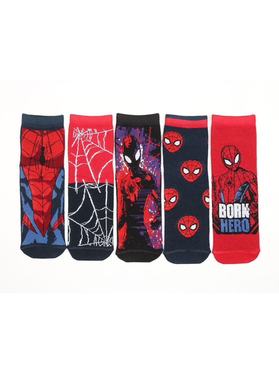 supersox men pack of 5 assorted patterned ankle-length socks