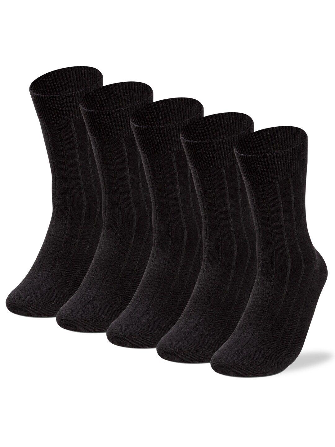 supersox men pack of 5 patterned cotton calf-length socks