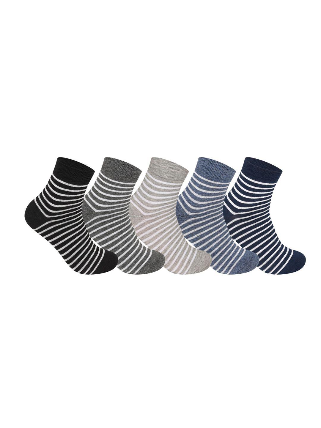 supersox men pack of 5 striped ankle-length socks