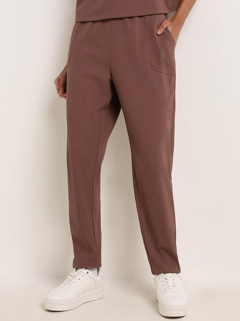 superstar by westside brown high-rise textured pants
