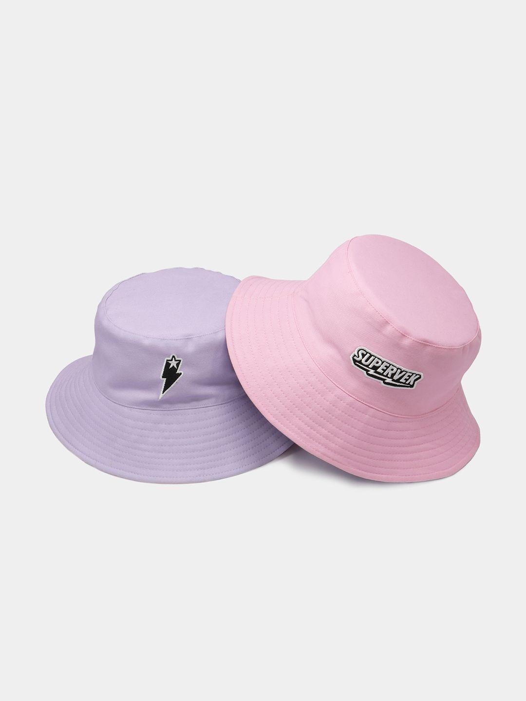 supervek pack of 2 pure cotton reversible bucket hat