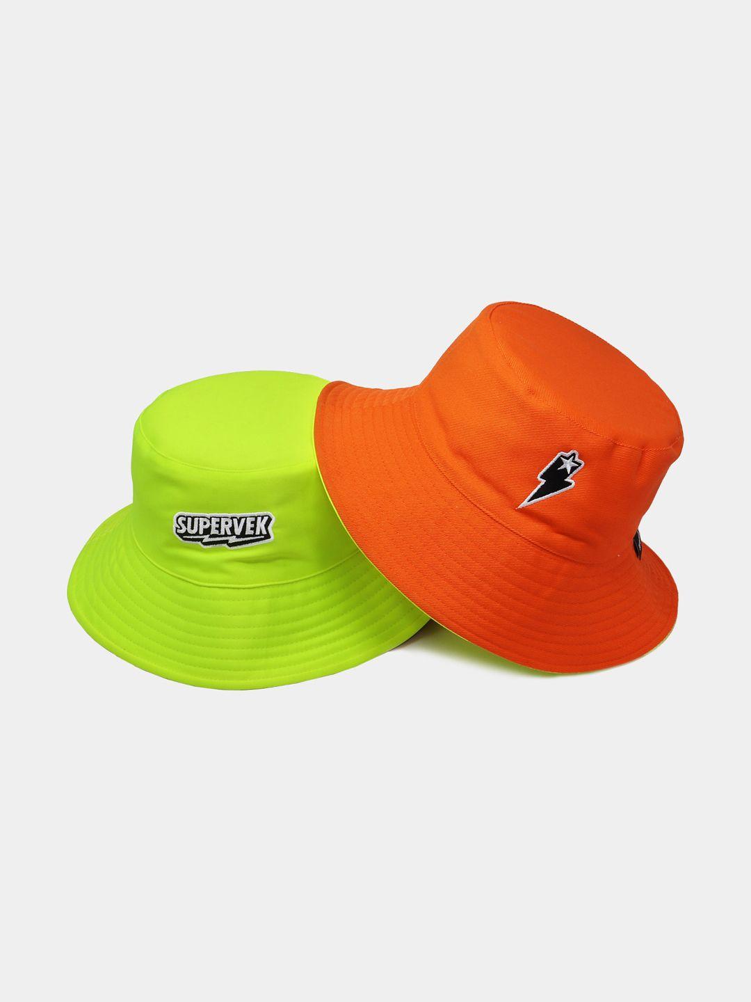 supervek pack of 2 pure cotton reversible bucket hats