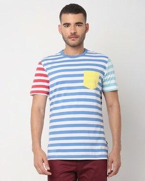 supima striped slim fit crew-neck t- shirt