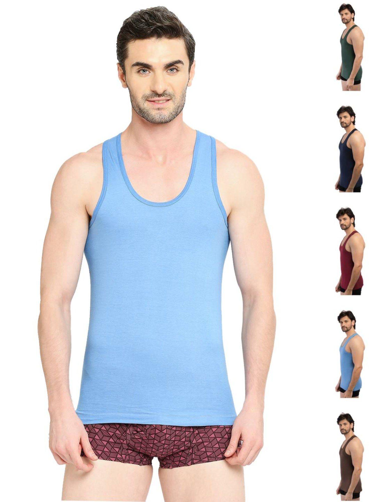 supreme mens 100% cotton vest - assorted colours (pack of 6)