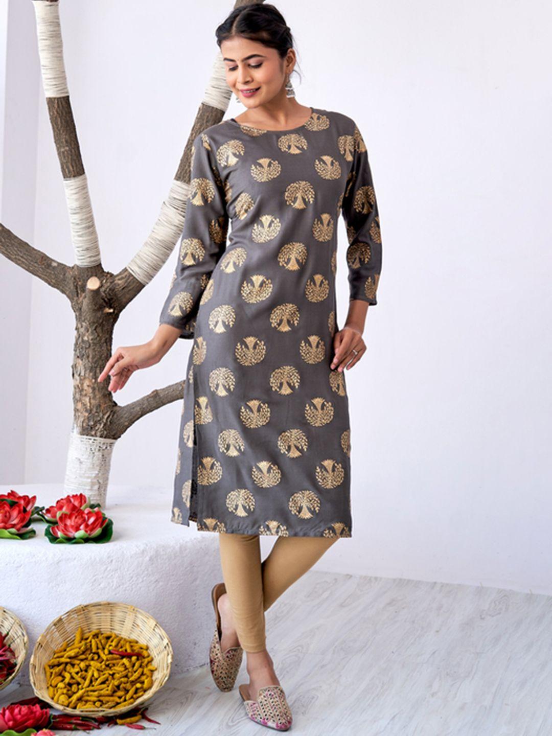 surhi ethnic motif printed straight kurta