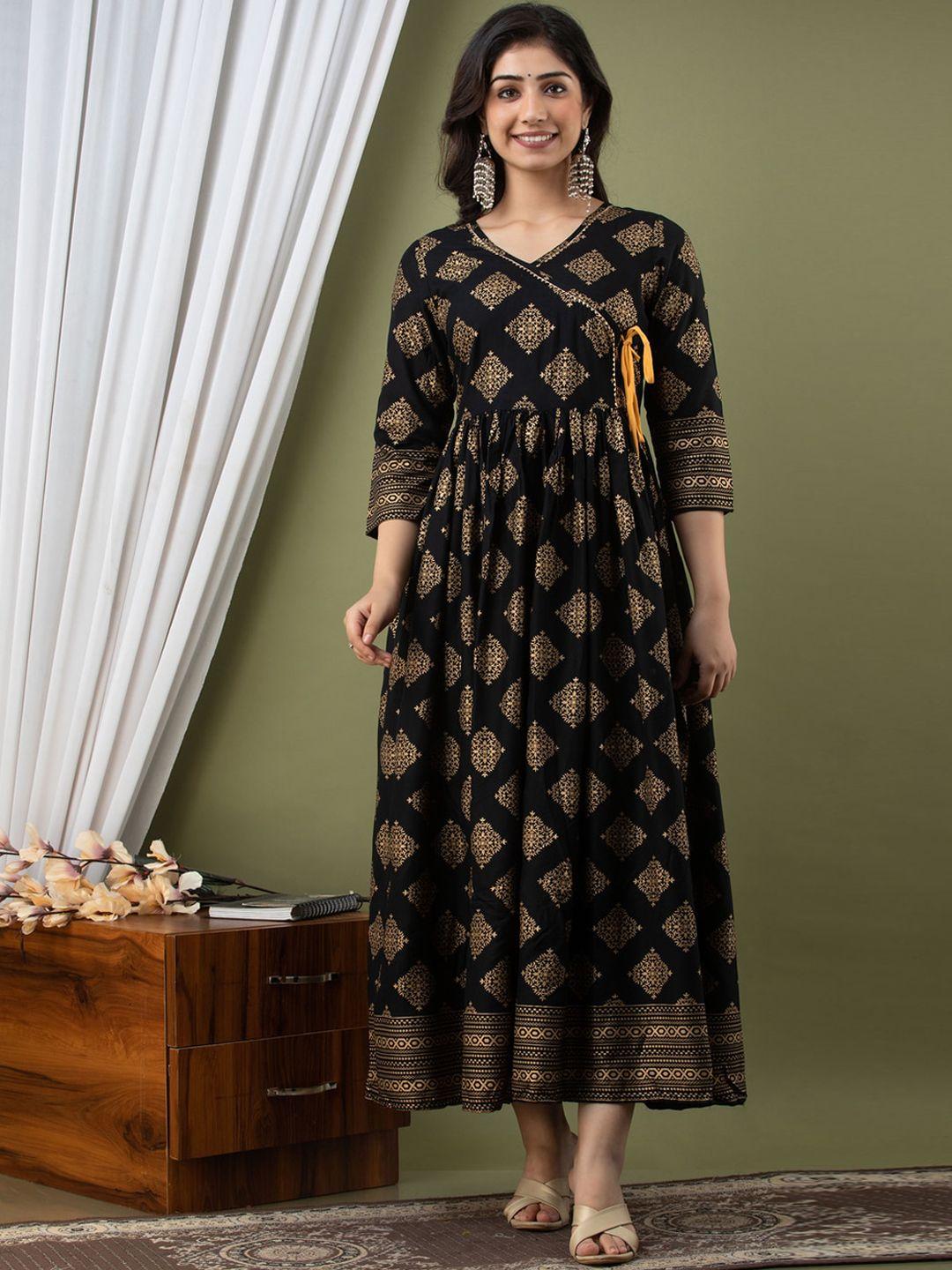 surhi ethnic motifs printed maternity wrap ethnic dress