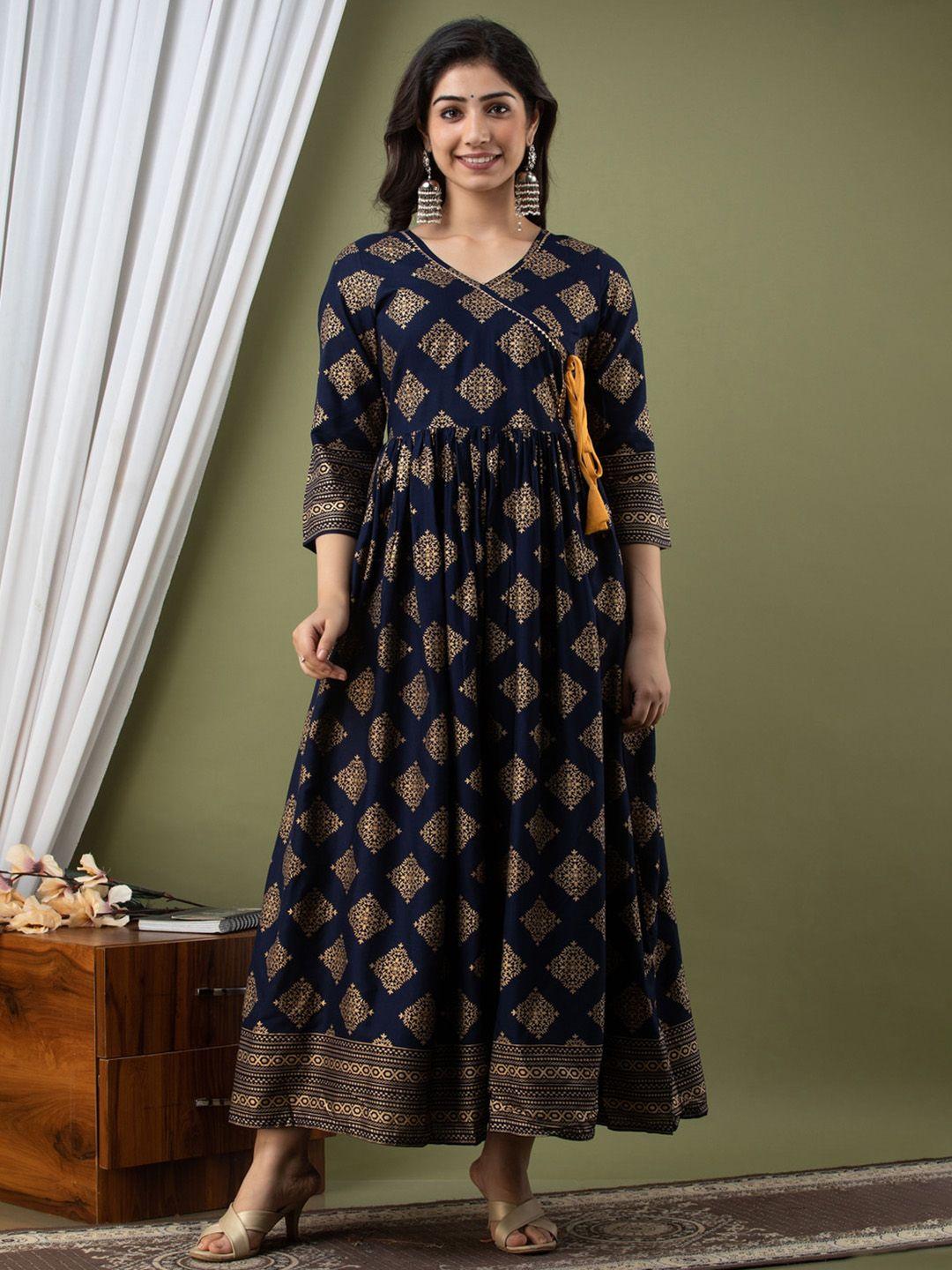 surhi ethnic motifs printed maternity wrap ethnic dress