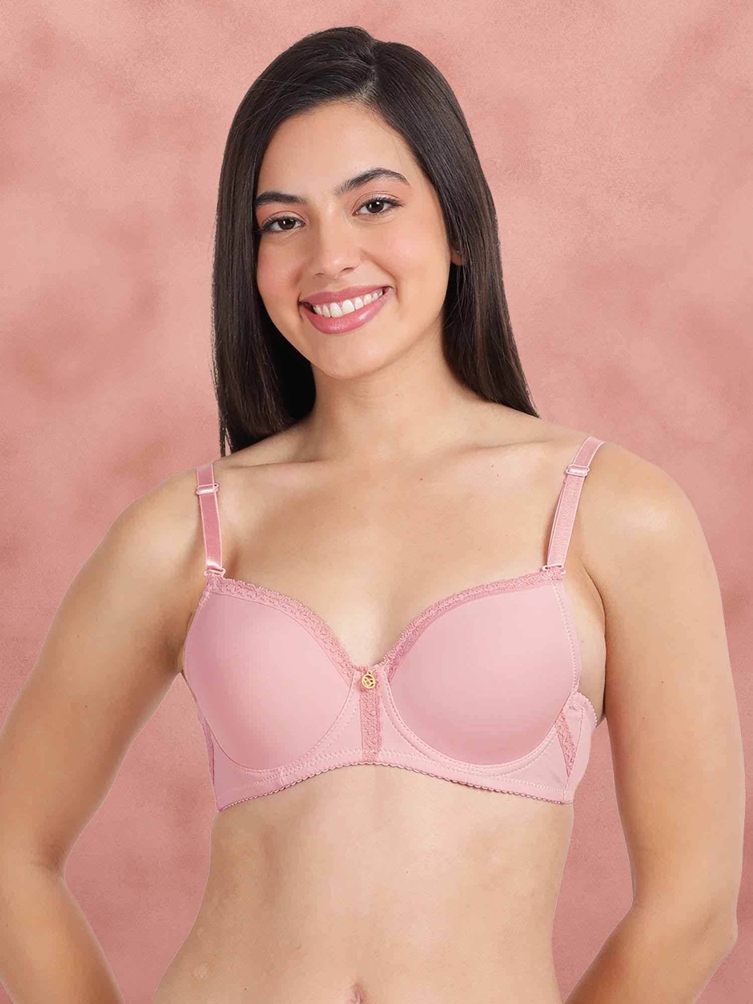 susie by shyaway baby pink top lace wired t-shirt bra