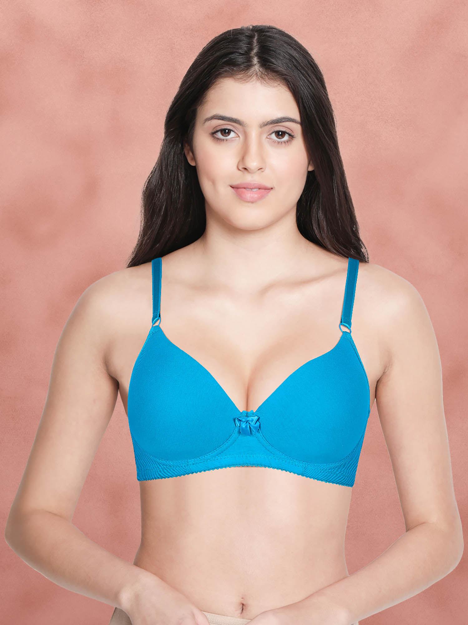 susie by shyaway blue radiance everyday cotton padded wirefree t-shirt bra