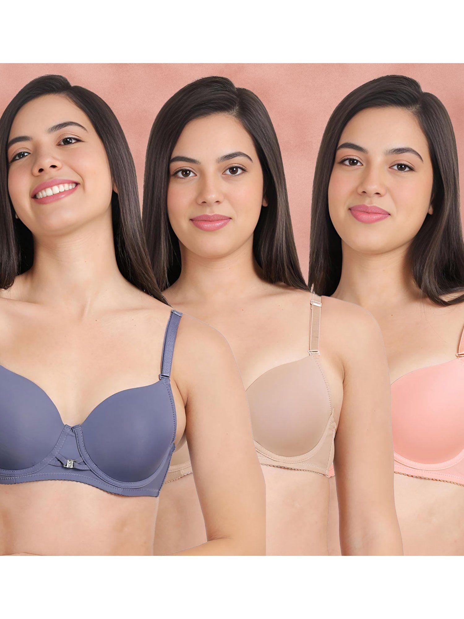 susie by shyaway padded wired t-shirt bra (pack of 3)