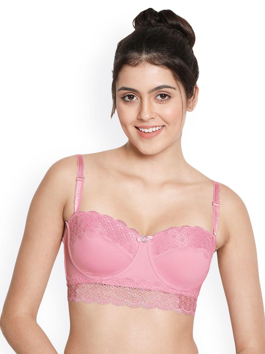 susie pink floral bra underwired lightly padded