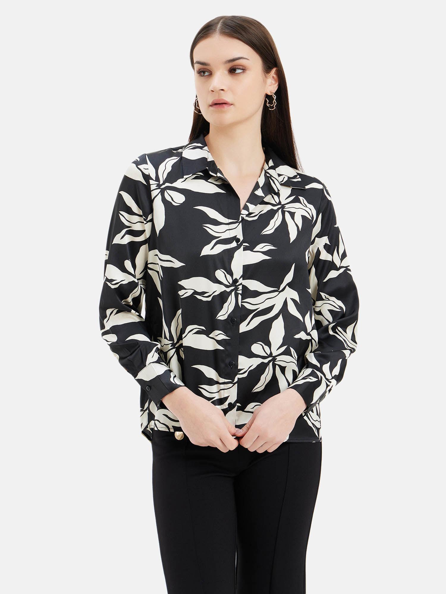 susie printed full sleeves satin shirt