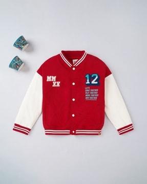 sustainable bomber jacket with terry embroidery
