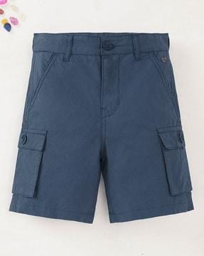 sustainable elasticated waist cargo pocket shorts