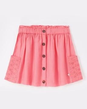 sustainable girls regular fit woven skirt