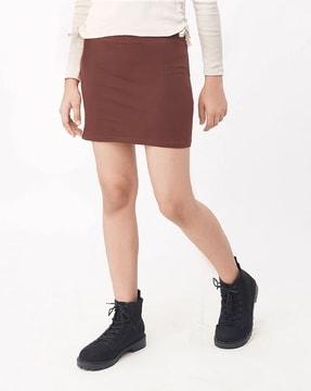 sustainable knit short a-line skirt