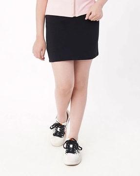 sustainable knitted short a-line skirt