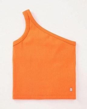 sustainable ribbed one-shoulder t-shirt