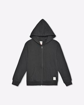 sustainable zip-front hooded jacket