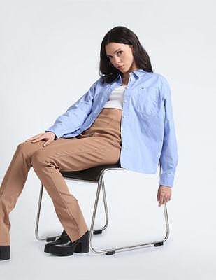 sustainable boxy poplin shirt