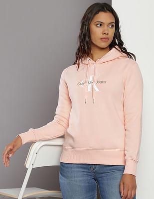 sustainable brand print hooded sweatshirt