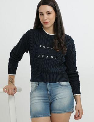 sustainable bubble cable sweater