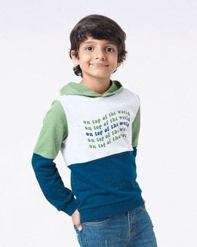 sustainable colourblock hoodie