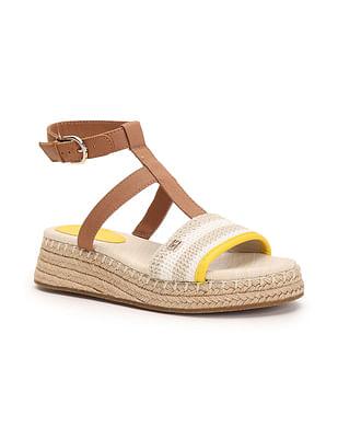 sustainable crochet wedge sandals