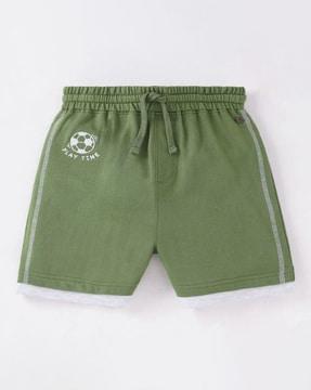 sustainable cut & sew panel shorts