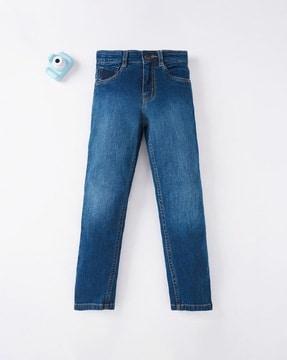 sustainable lightly washed straight fit jeans
