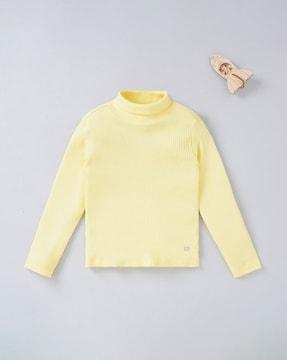 sustainable ribbed turtleneck t-shirt