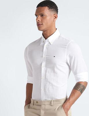 sustainable solid slim fit shirt