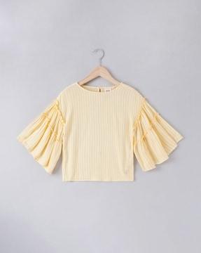 sustainable striped round-neck top